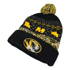 Missouri Tigers Mizzou Black‎ Yellow Knit Pom Beanie Hat Officially Licensed